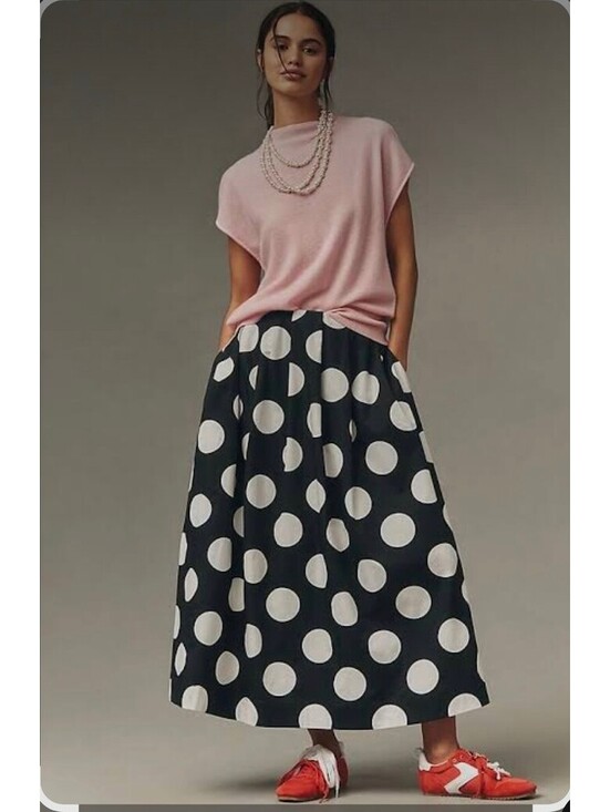 Maeve Dresses & Skirts - MaeveCotton Poplin Pleated Midi skirt Size XS